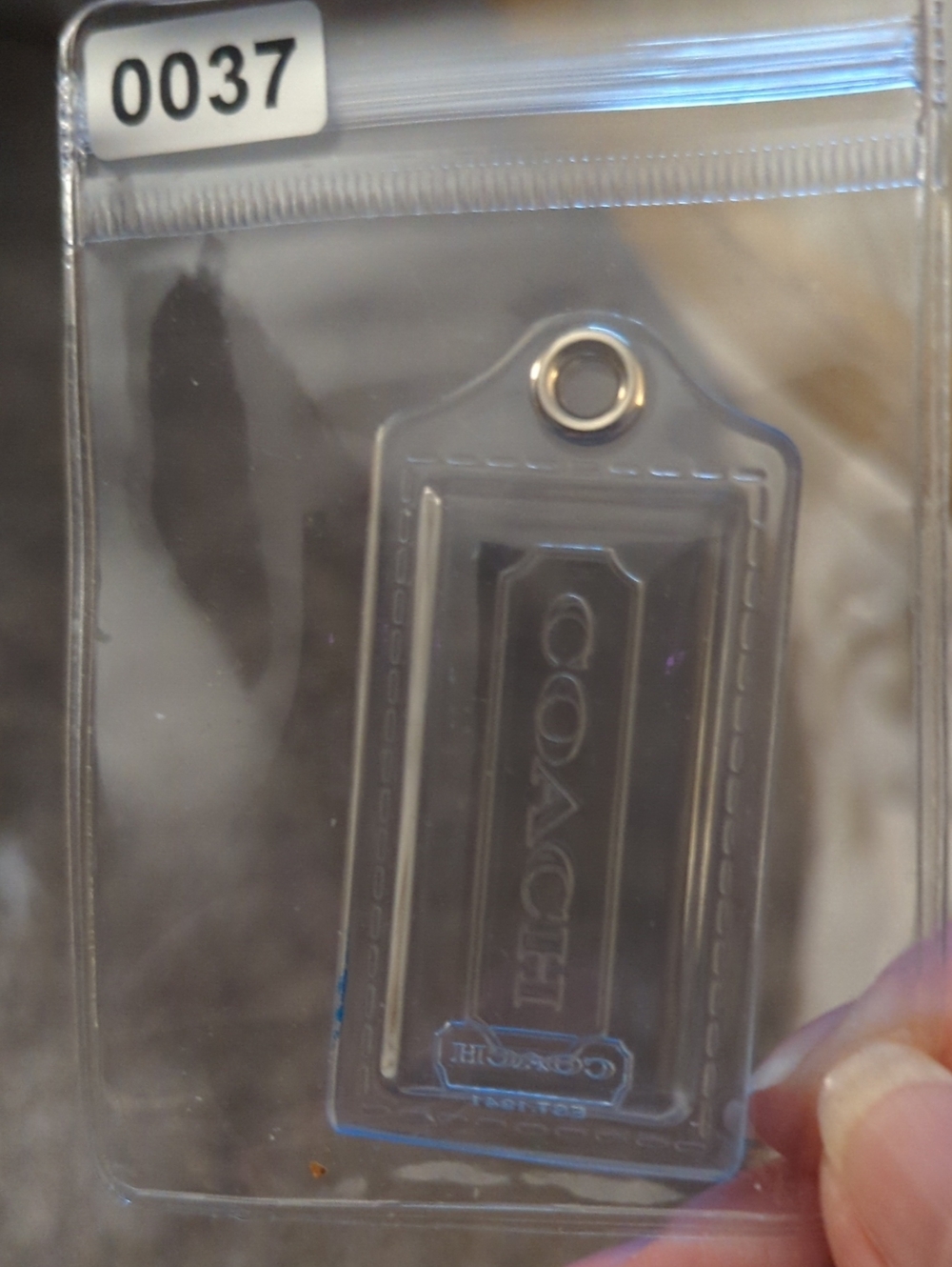 (0037) Coach Clear 3" Hang Tag